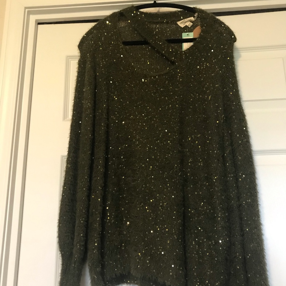 Olive green holiday sweater